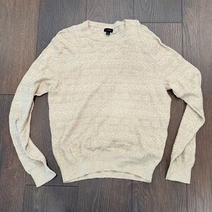 J.Crew Textured Crewneck Sweater, Beige, Size Medium